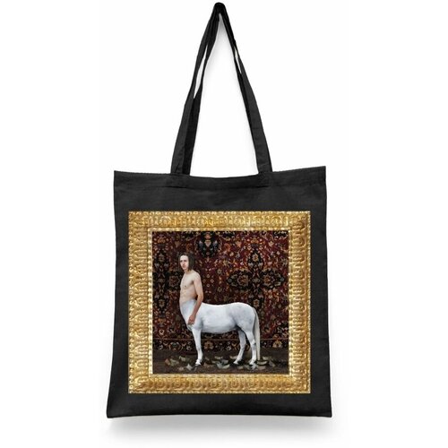 фото Сумка-шоппер унисекс каждому своё "tommy cash/томми кэш/рэп" черная