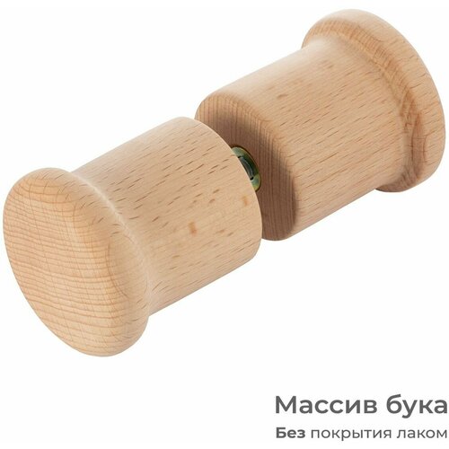 Ручка-кноб из массива бука без покрытия для двери в баню и сауну