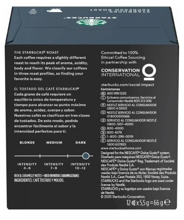 Капсулы для кофе Starbucks Dolce Gusto ESPRESSO ROAST (12 капсул) - фотография № 4