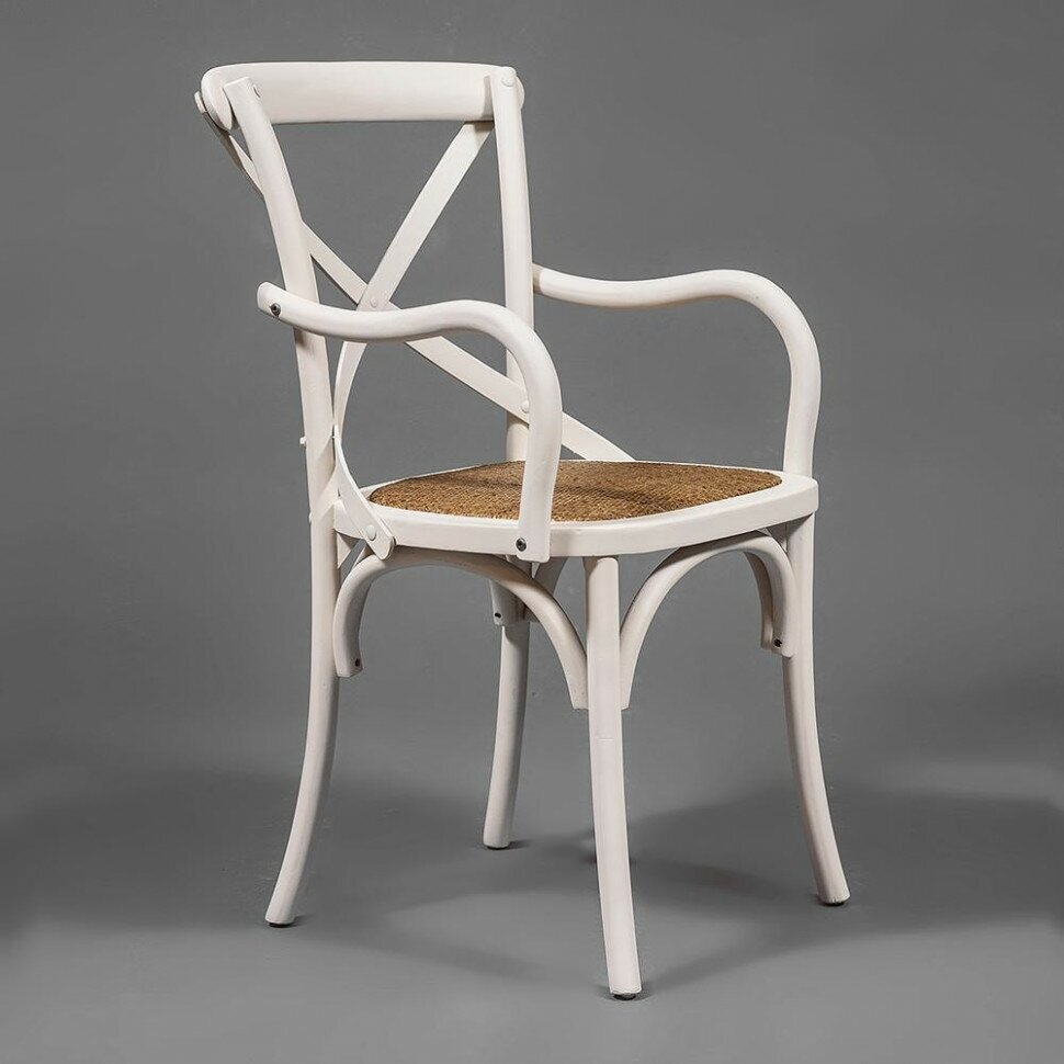 Стул с подлокотниками CROSS (mod.CB2008) (12 375) TetChair дерево береза, 91х55х52см, butter white - фотография № 8