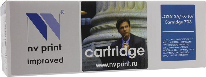 Картридж NV Print NV-Q2612A/FX10/703, черный, 2000 страниц, совместимый для LJ M1005/M1319f/3050/3050z/3015/3020/3030/M1120/M1120n/1010/1012/1015/1020/1022/1022n/1022nw, LJ Pro M521dw, MultiPass L100/L120/MF4010/4018/4120/4140/4150/4270/4320D