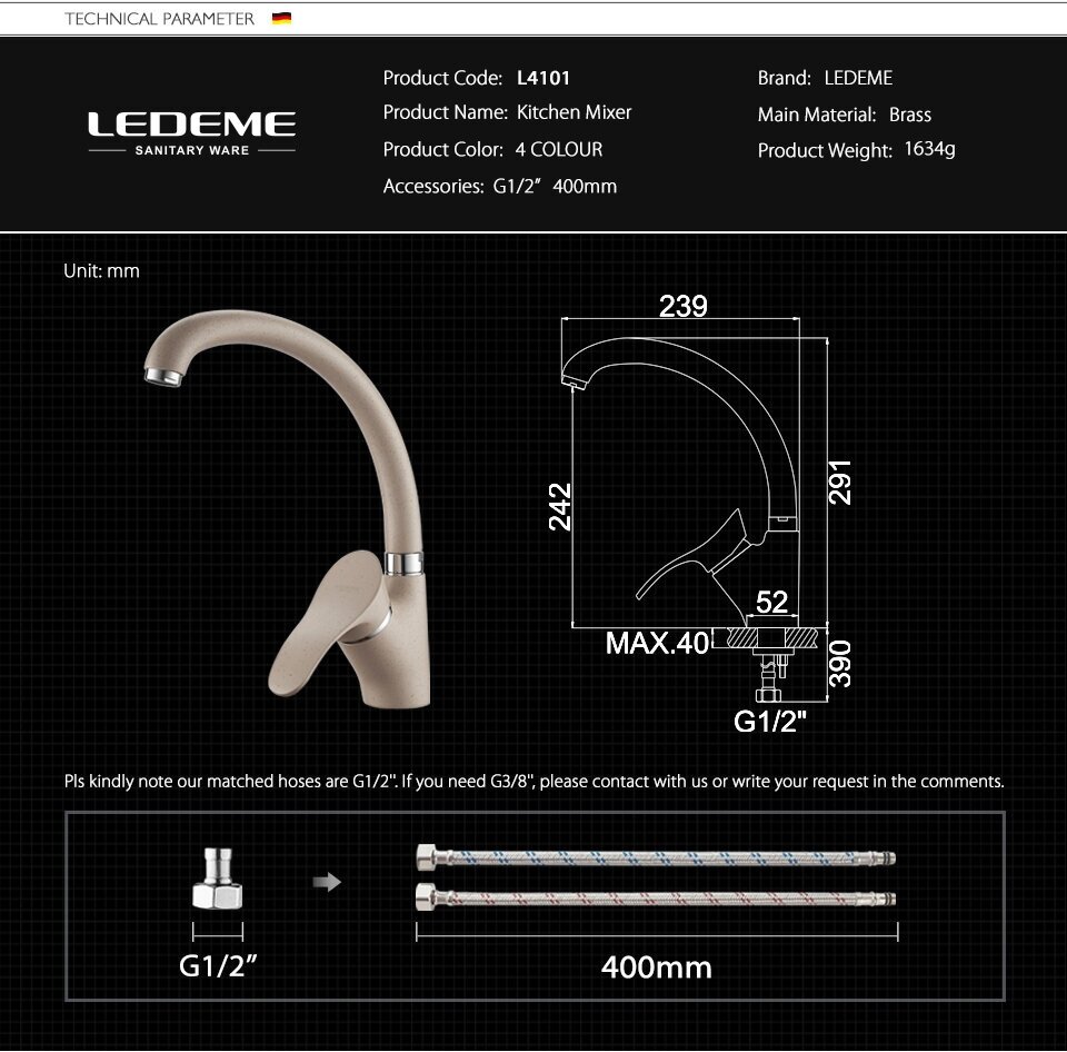 Смеситель Ledeme - фото №4