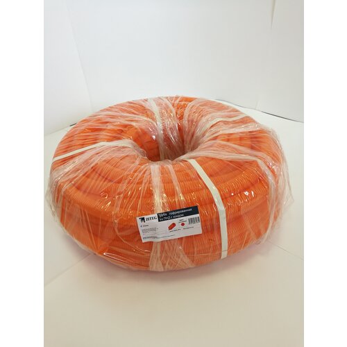 Труба гофрированная ПНД Ziteg, D25мм оранжевая, лёгкая с протяжкой, 100м.