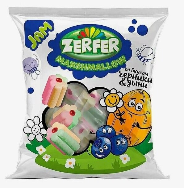 «Zerfer», маршмеллоу Jam со вкусом черники & дыни, 3шт*90г