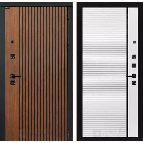 Входная металлическая дверь STORM 22 - Белый софт, черная вставка, 880x2050, левая
