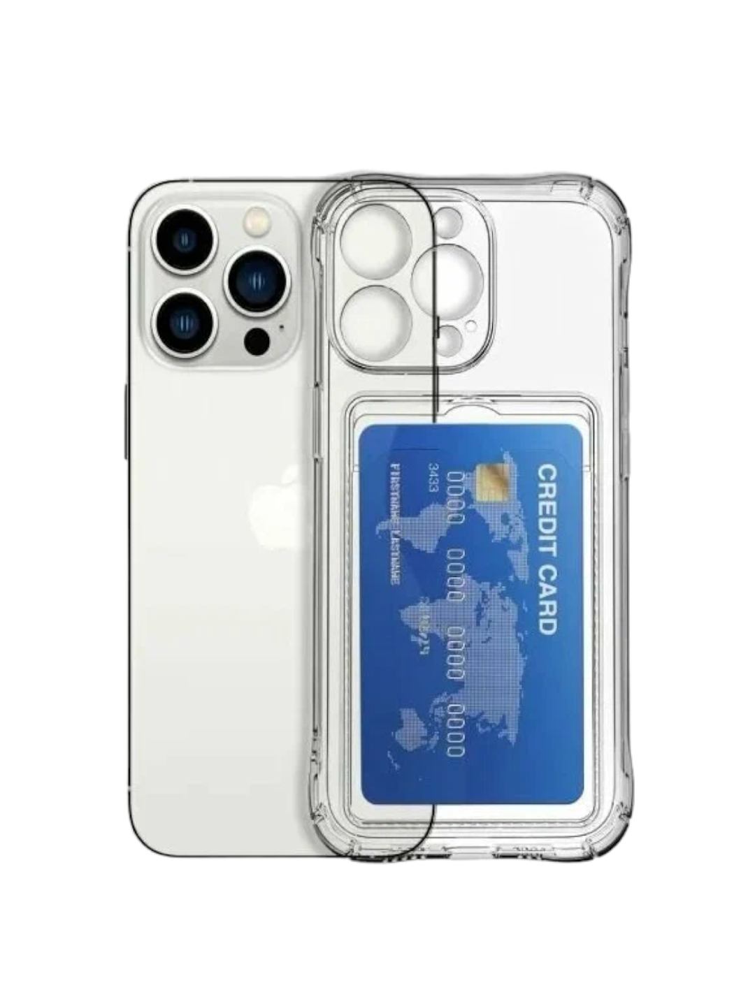 Прозрачный чехол на iPhone 11 Pro с кармашком для карточки