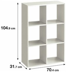 Стеллаж SPACEO KUB 6 секций 70x104x31.5 см ЛДСП цвет белый