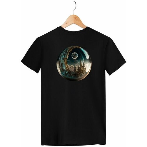 футболка zerosell стеклянный шар замок луна размер xl черный Футболка Zerosell Стеклянный Шар Замок Луна, размер XL, черный