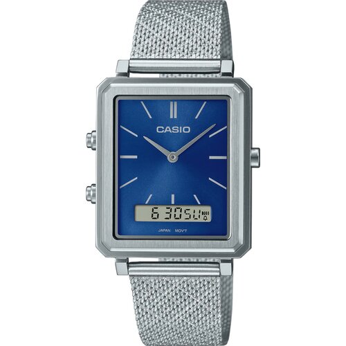 фото Наручные часы casio standard mtp-b205m-2e, серебряный, черный