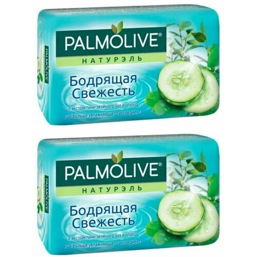 Palmolive Мыло туалетное Натурэль Бодрящая свежесть, с экстрактом зеленого чая и огурца, 90г, 2 шт