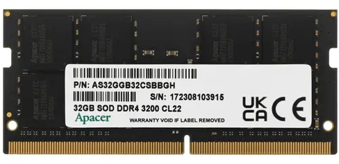 Память SODIMM DDR4 PC4-25600 Apacer ES.32G21. PSI, 32Гб, 1.2 В