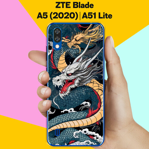 Силиконовый чехол на ZTE Blade A5 (2020) / ZTE Blade A51 Lite Дракон / для ЗТЕ Блейд А5 (2020) / ЗТЕ Блейд А51 Лайт полупрозрачный дизайнерский силиконовый чехол для зте блейд а5 2020 zte blade a5 2020 прозрачные поцелуи