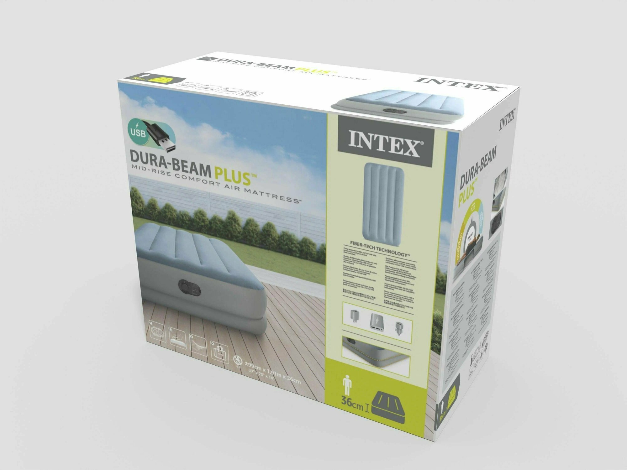 Intex Twin Dura-Beam Comfort 99x191x36cm 64157