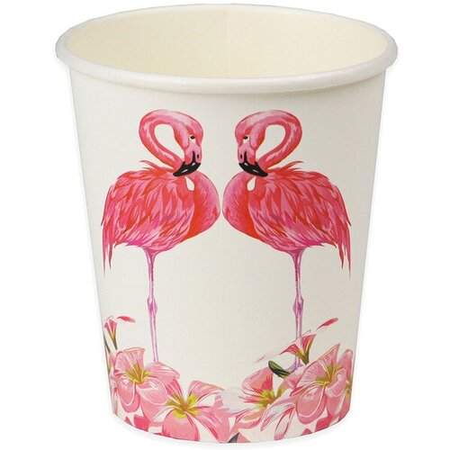 Набор бумажных стаканов «Красивые фламинго» в ассортименте, 250 мл,6 шт, еврослот