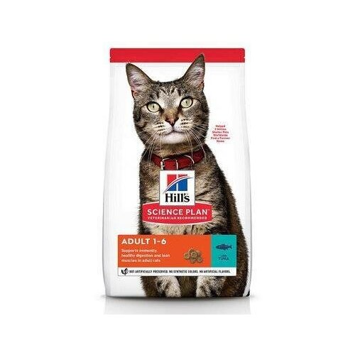 Hills Science Plan Сухой корм для взрослых кошек с тунцом (Adult Tuna) 604717 0,3 кг 38198 (3 шт)