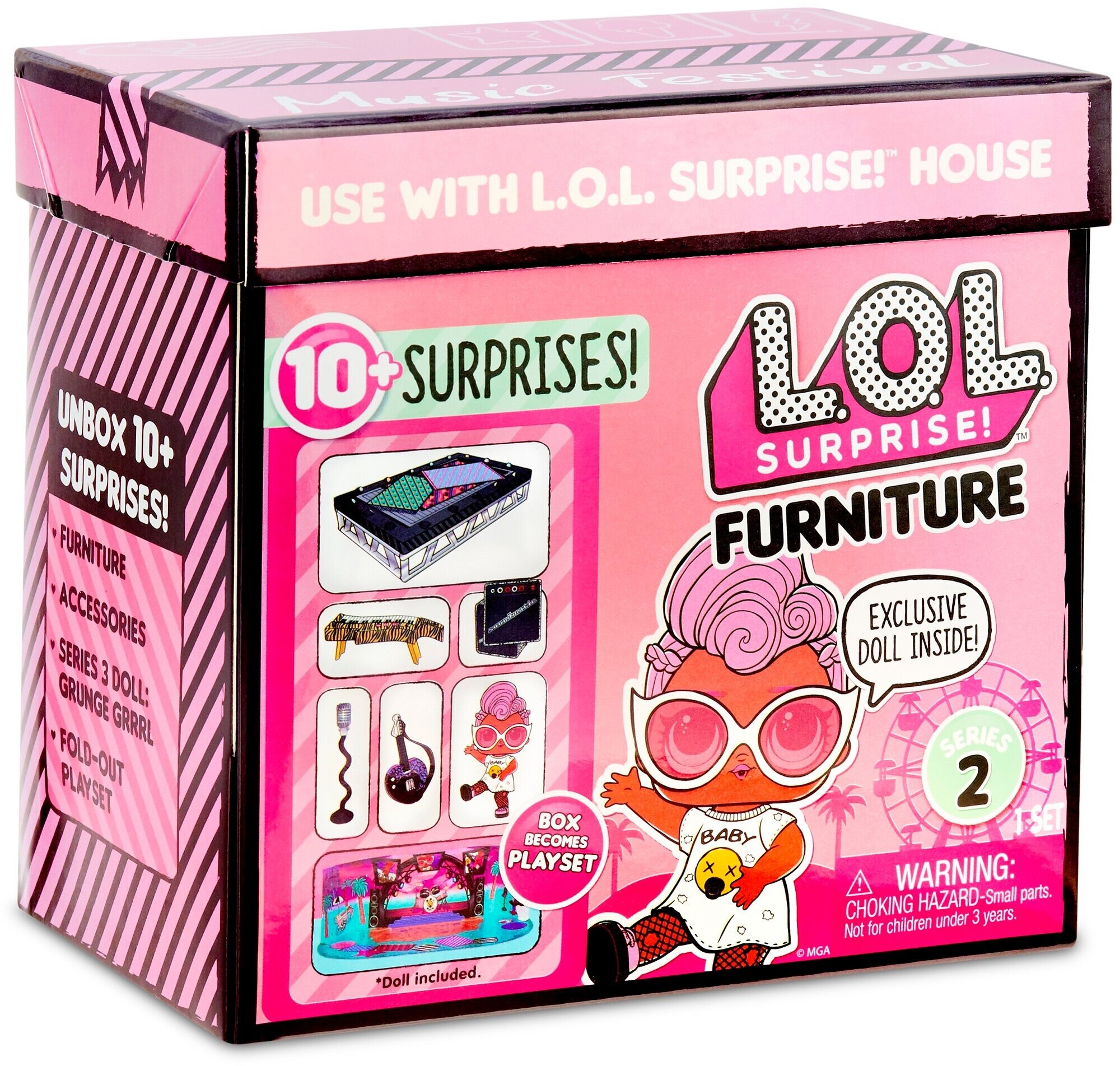 Игровой набор MGA Entertainment LOL Surprise Furniture Music Festival with Grunge Grrrl, 564935