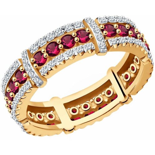 Кольцо SOKOLOV, красное золото, 585 проба, размер 18.5 необычное кольцо россыпь из золота с бриллиантами в виде лепестков