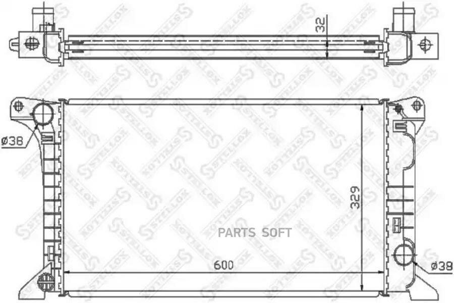 STELLOX 1025090SX 10-25090-SX_радиатор системы охлаждения!\ Ford Transit 1.6-2.5D 83-92