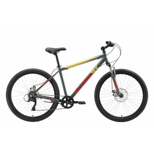 Велосипед Stark Respect 26.1 D (2023) 20 серый/красный/желтый велосипед stark respect 24 1 d steel 2023