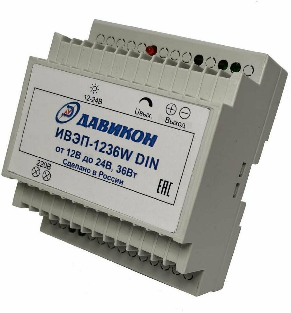 ИВЭП-1236W DIN Источник электропитания стабилизированный 12-24В 1,5А (max 3А)