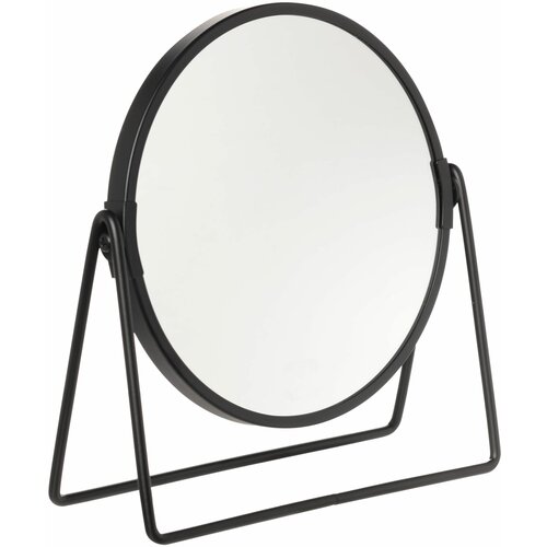 Зеркало настольное, 20 см, двустороннее, металл, круглое, черное, Graphic