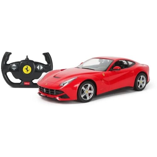 Машинка на радиоуправлении Rastar Ferrari F12 Berlinetta (арт.49100), 1:14, 32см, двери НЕ открываются. Красная rastar радиоуправляемая модель ferrari 599 gto масштаб 1 32