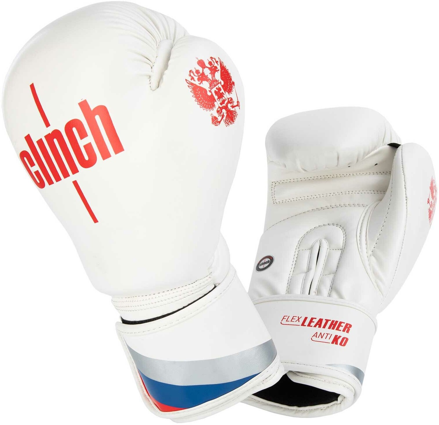 Перчатки боксерские Clinch Olimp бело-красные (вес 10 унций, )