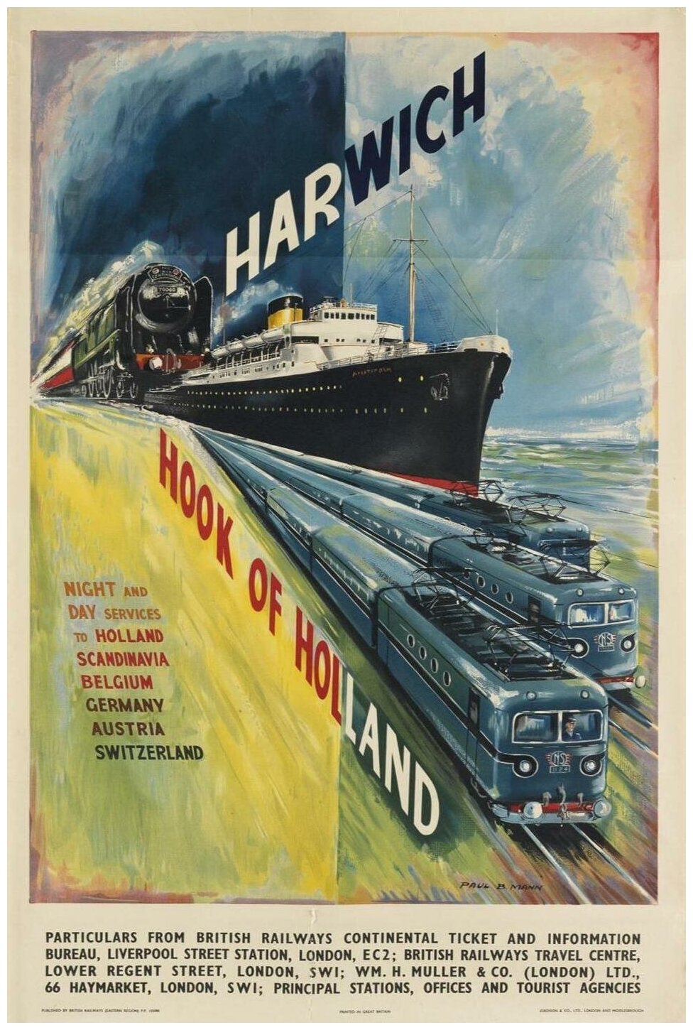 Постер / Плакат / Картина Афиша - Железные дороги Голландии 40х50 см в подарочном тубусе