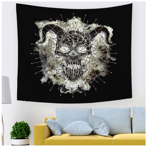 Панно на стену, тканевый постер Череп 100*70 см