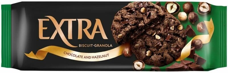 Печенье-гранола Extra сдобное с шоколадом и фундуком, 150г