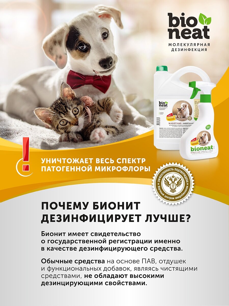 Средство для дезинфекции и устранения запахов Bioneat "Собаки", 500 мл - фотография № 5