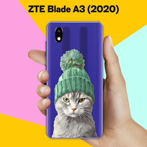 Силиконовый чехол на ZTE Blade A3 (2020) Серый Кот / для ЗТЕ Блейд А3 (2020)