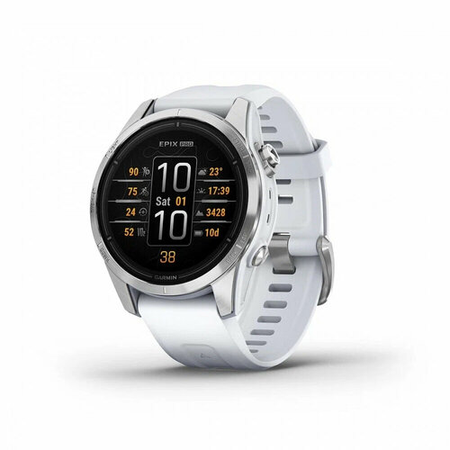 Смарт-часы Garmin EPIX Pro (Gen 2) 42 mm, Silver with whitestone band (010-02802-01)