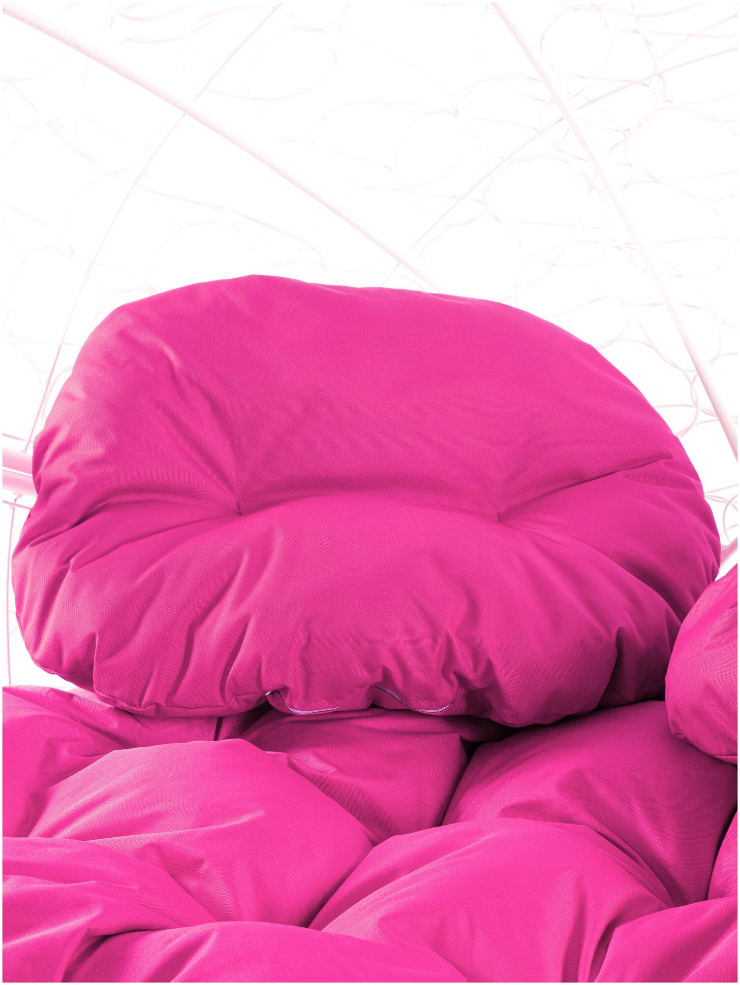 Кресло белое M-Group Апельсин ротанг, 11520108 розовая подушка - фотография № 13