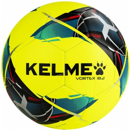 Мяч футбольный KELME Vortex 18.2 9886130-905, р.5, 32 панелей, ТПУ, машинная сшивка, желто-мультиколор