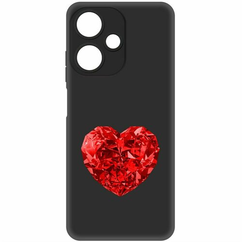 Чехол-накладка Krutoff Soft Case Рубиновое сердце для INFINIX Hot 30 Play черный чехол накладка krutoff soft case рубиновое сердце для tcl 30 черный