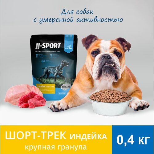 Сухой корм для собак JJ-SPORT Шорт-трек с индейкой, крупная гранула 1 уп. х 1 шт. х 0.4 кг (для крупных пород)