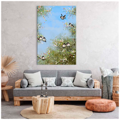 Картина интерьерная на холсте Art. home24 Птицы в саду, 50 x 70
