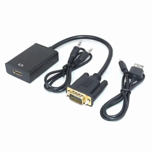 Переходник (адаптер) VGA to HD TV (HDMI) + Audio переходник hdmi vga с аудио выходом адаптер vga to hdmi audio