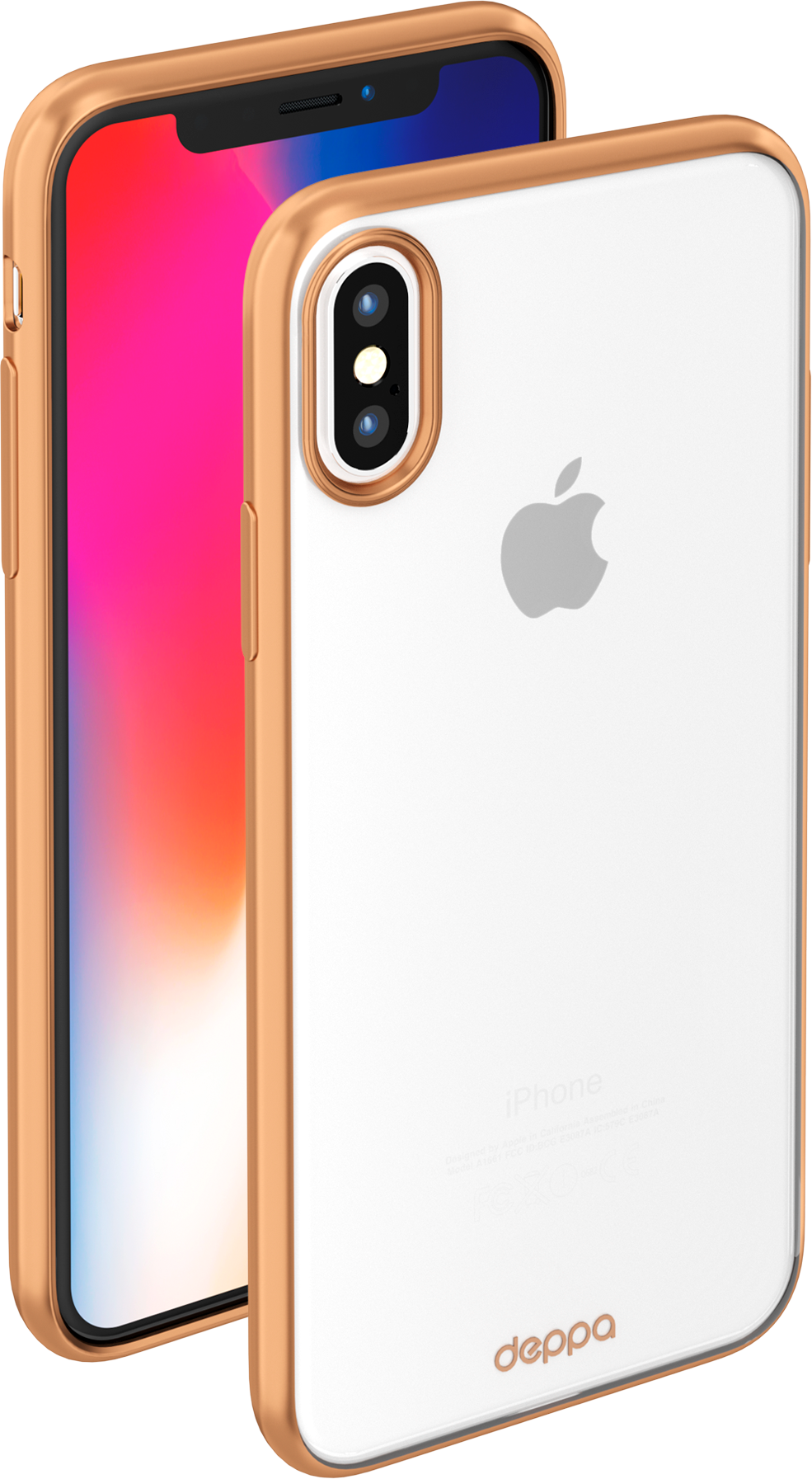 Чехол Gel Plus Case матовый для Apple iPhone X, золотой, Deppa 85337