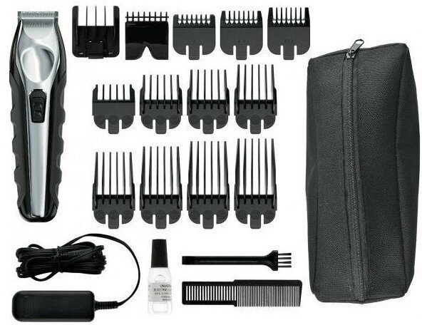 Триммер Wahl Ergonomic Total Beard Kit черный/серебристый (насадок в компл:12шт) - фотография № 10