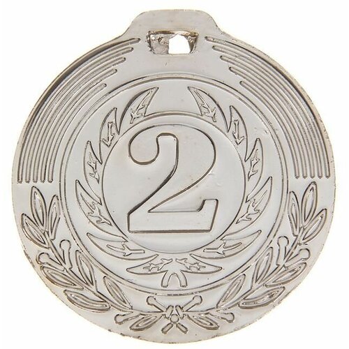 Медаль призовая, 2 место, серебро, d-4 см