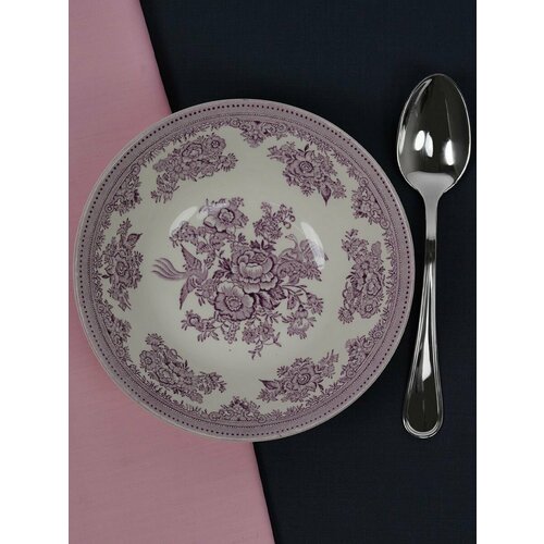 Тарелка Burleigh керамическая глубокая пиала с фиолетовыми цветами 16см