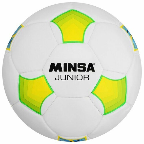 Мяч футбольный MINSA Junior, PU, ручная сшивка, размер 4 мяч футбольный minsa black pu ручная сшивка размер 5 цвет белый черный