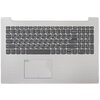Клавиатура (топ-панель) для ноутбука Lenovo IdeaPad 320-15IAP серая с серебристым топкейсом, с тачпадом - изображение
