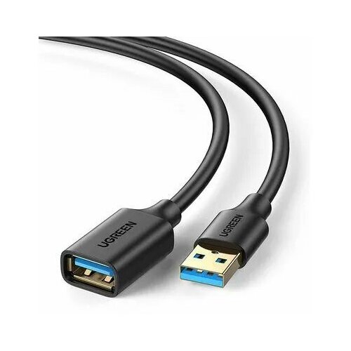 Кабель UGREEN US129 (10368) USB 3.0 Extension Male Cable. Длина: 1м. Цвет: черный кабель ugreen us129 30127 usb 3 0 extension male cable 3м черный