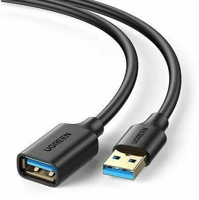 Кабель UGREEN US129 (10368) USB 3.0 Extension Male Cable. Длина: 1м. Цвет: черный