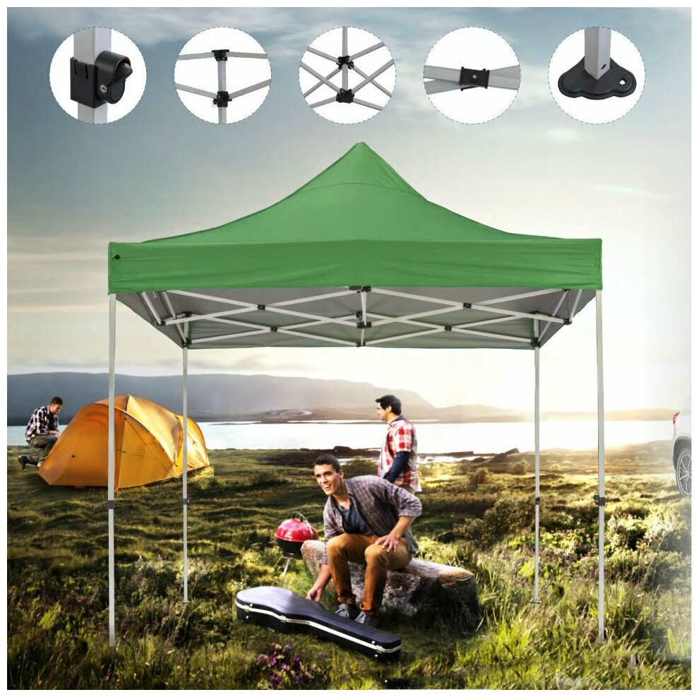 Helex Тент-шатер быстросборный Helex 4220 2х2х3м полиэстер зеленый - фотография № 13