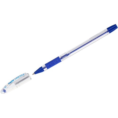 Ручка шариковая Cello Gripper I синяя, 0,5мм, грип, штрих-код, 8 штук