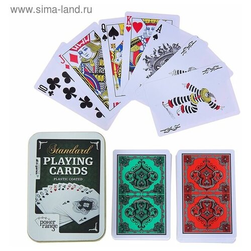 Карты игральные пластиковые Poker range, 54 шт, 28 мкм, 8.8 х 5.8 см, микс